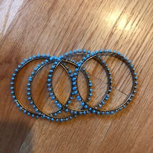 Blue and gold bangle set